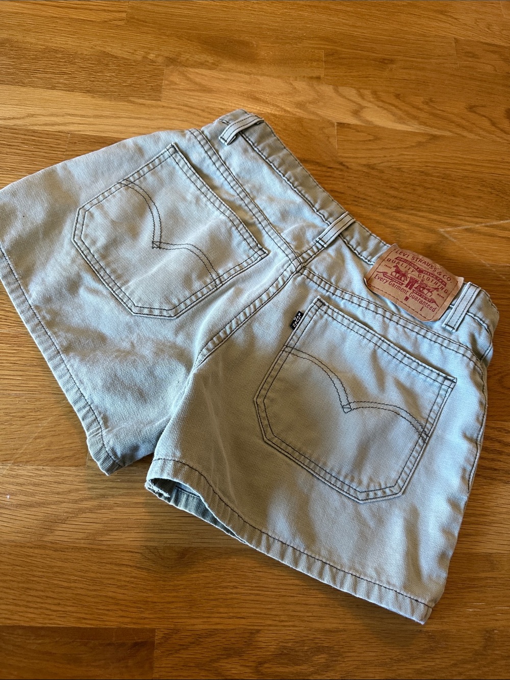Levi’s Light Green Mid-Rise Denim Shorts